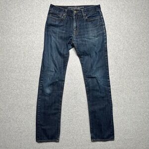 American Eagle Outfitters Slim Straight Jeans Dark Wash Blue Mens 30x34 Denim